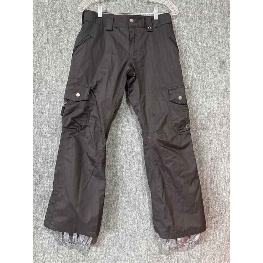 Burton Black Snowboard Pants Cargo Pockets Boot Gaiters Mens Size Medium